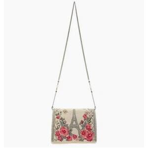 NEW MARY FRANCES bonjour crossbody bag in cream/pink/silver